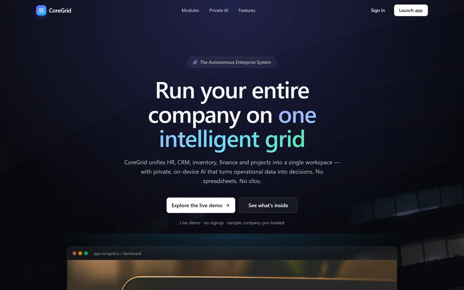 CoreGrid interface