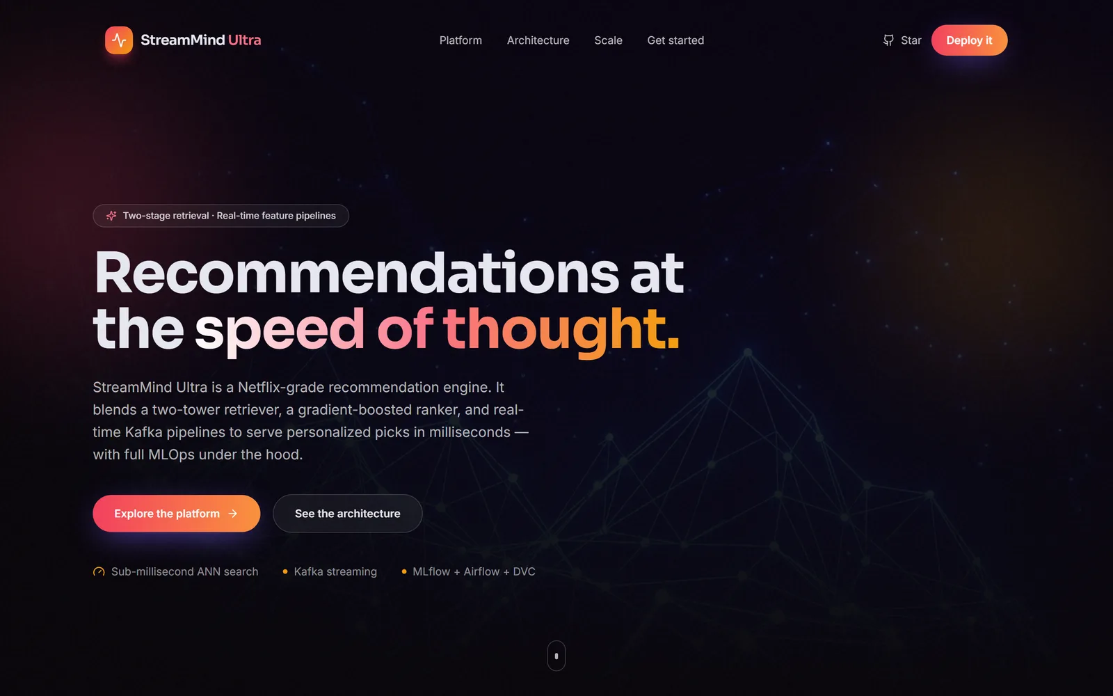 StreamMind interface